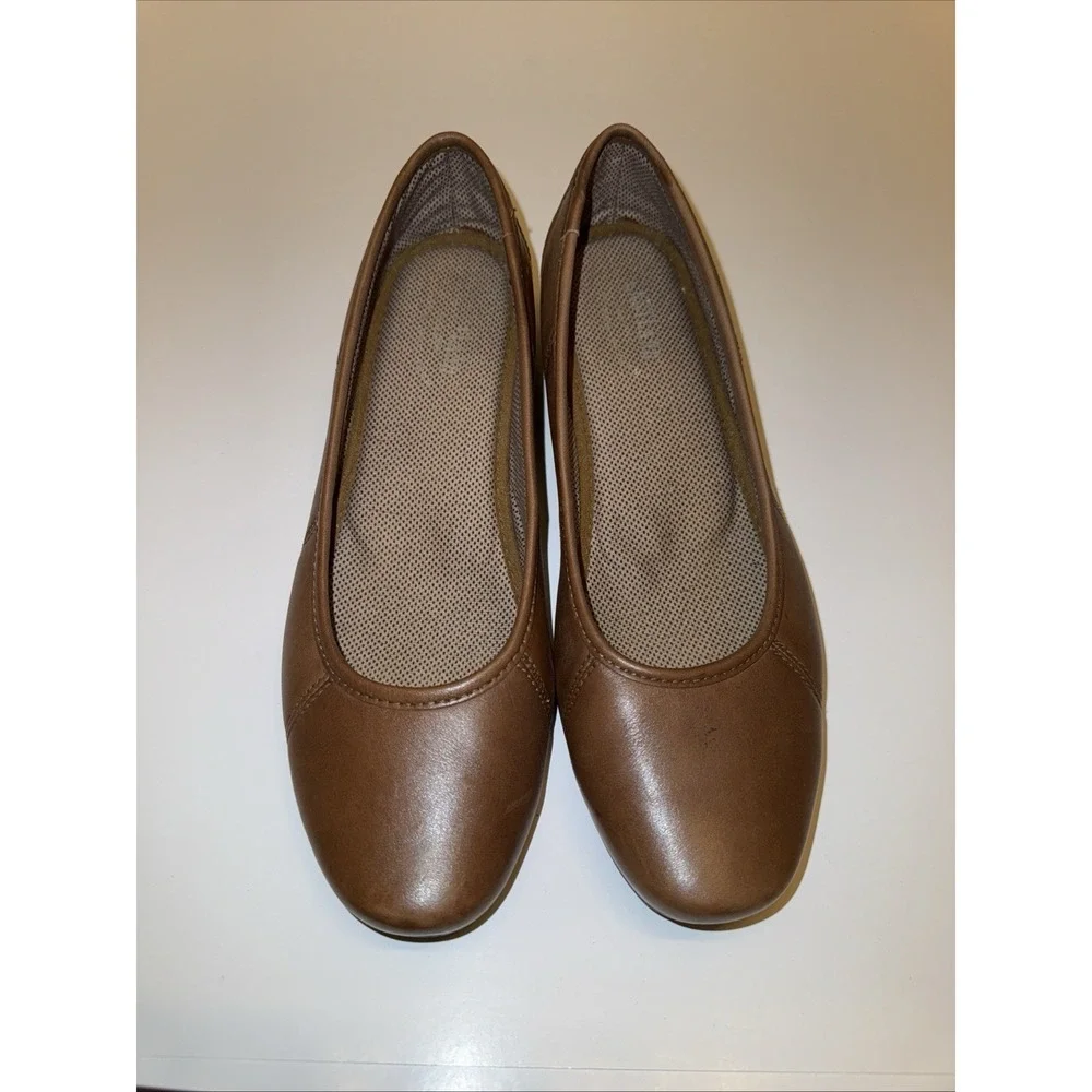 Brown Leather Eastland Hannah 3154-04 Women's Sz 9 Soft Leather Ballet Wedge‎